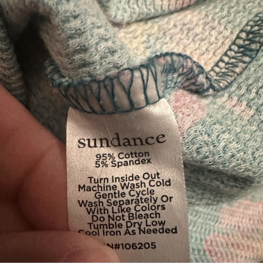 Sundance Green Floral Waffle Long Sleeve Top - Picture 4 of 4